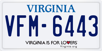 VA license plate VFM6443