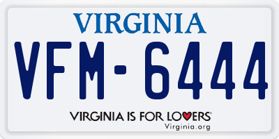 VA license plate VFM6444