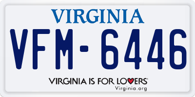 VA license plate VFM6446