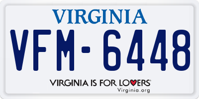 VA license plate VFM6448
