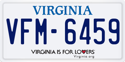 VA license plate VFM6459