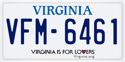 VA license plate VFM6461