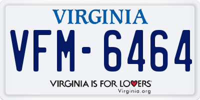 VA license plate VFM6464