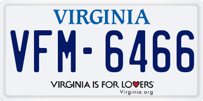 VA license plate VFM6466