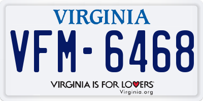 VA license plate VFM6468
