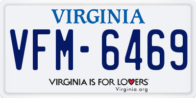 VA license plate VFM6469