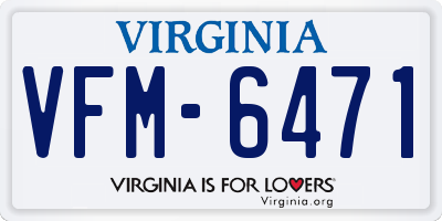VA license plate VFM6471