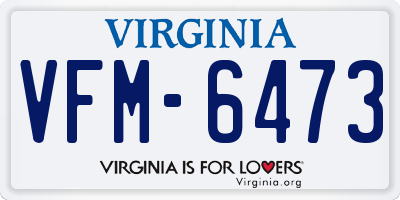 VA license plate VFM6473