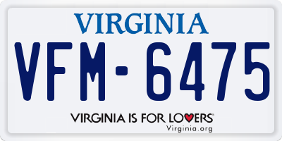 VA license plate VFM6475
