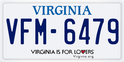 VA license plate VFM6479