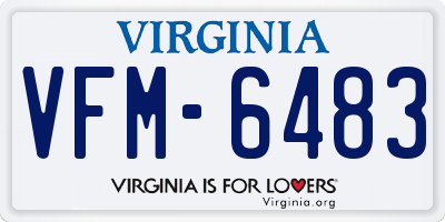 VA license plate VFM6483