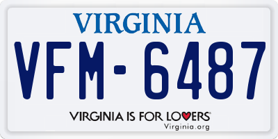 VA license plate VFM6487