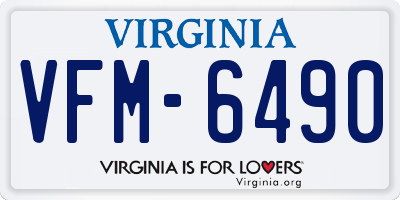VA license plate VFM6490