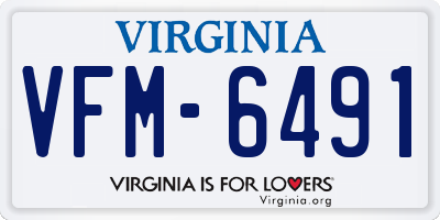 VA license plate VFM6491