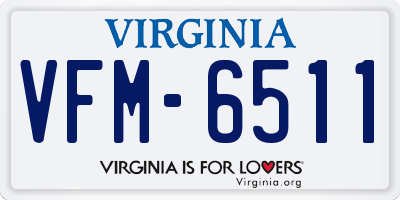 VA license plate VFM6511