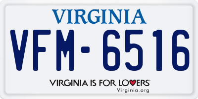 VA license plate VFM6516