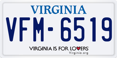 VA license plate VFM6519