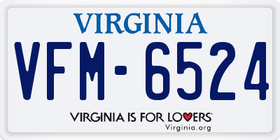 VA license plate VFM6524
