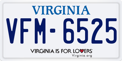 VA license plate VFM6525