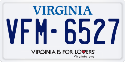 VA license plate VFM6527
