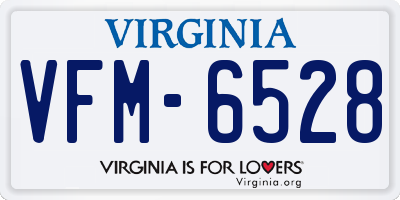 VA license plate VFM6528