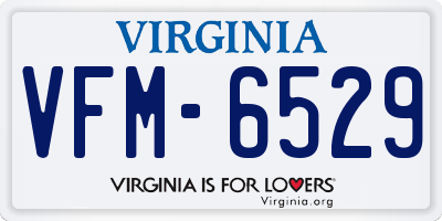 VA license plate VFM6529