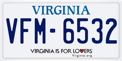 VA license plate VFM6532