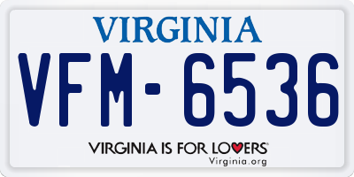 VA license plate VFM6536