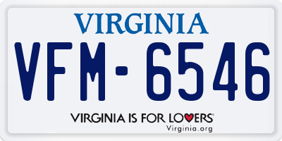 VA license plate VFM6546