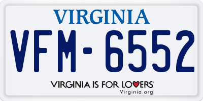 VA license plate VFM6552