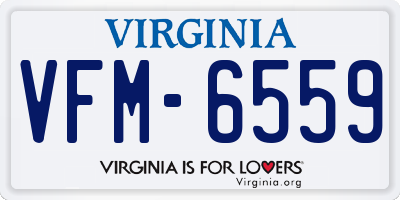 VA license plate VFM6559