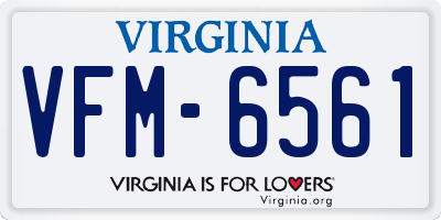 VA license plate VFM6561