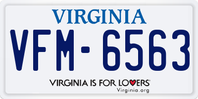 VA license plate VFM6563