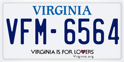 VA license plate VFM6564