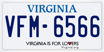 VA license plate VFM6566