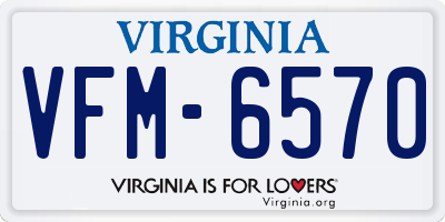 VA license plate VFM6570