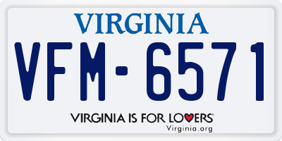 VA license plate VFM6571