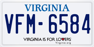 VA license plate VFM6584