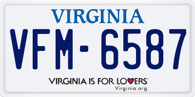 VA license plate VFM6587