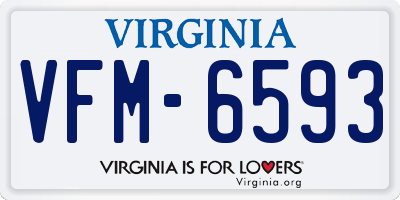 VA license plate VFM6593