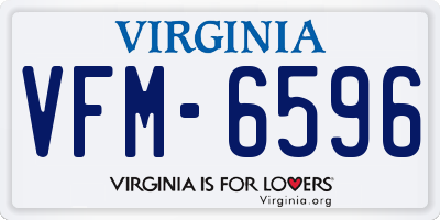 VA license plate VFM6596