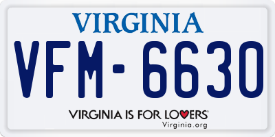 VA license plate VFM6630