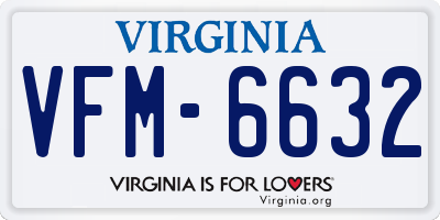 VA license plate VFM6632