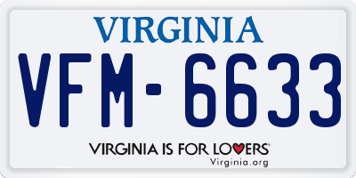 VA license plate VFM6633
