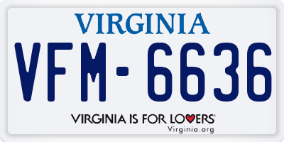 VA license plate VFM6636