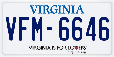 VA license plate VFM6646