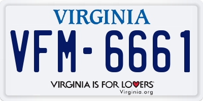 VA license plate VFM6661