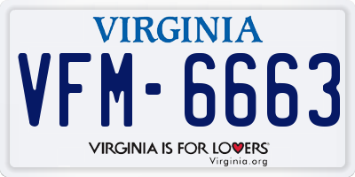 VA license plate VFM6663