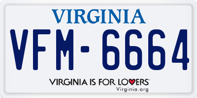 VA license plate VFM6664