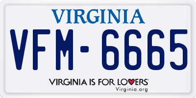 VA license plate VFM6665